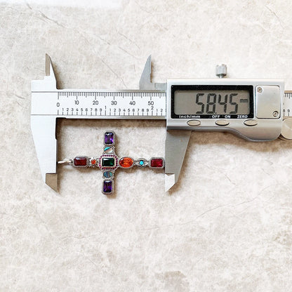 Damen-Charm-Anhänger Kreuz und Krone majestätisch aus Sterlingsilber