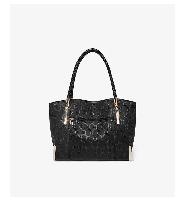 Damen Handtasche aus Split-Leder mit großer Kapazität