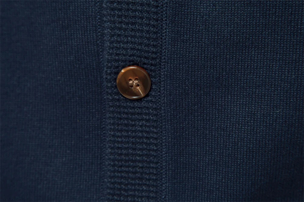 Herren Cardigan Sweater aus hochwertiger Baumwolle im lässigen einfarbigen Design