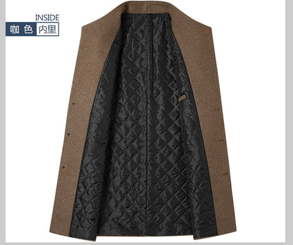Eleganter Wollmantel für Herren – Herbst & Winter