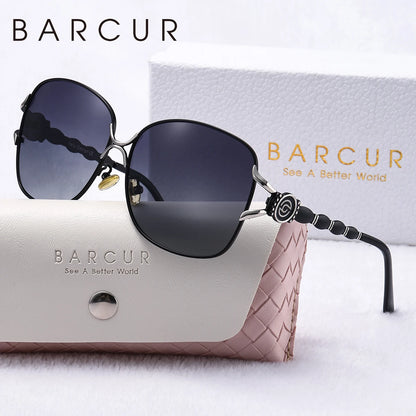 Damen-Sonnenbrille oval übergroß Retro Metall UV400 Geschenkbox