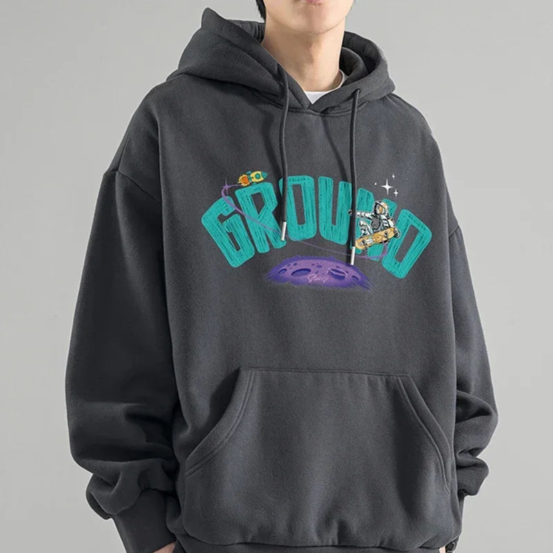 Herbst Cartoon Astronaut Gedruckt Hoodies Für Männer Neue Hip Hop Mode Streetwear Mit Kapuze Sweatshirt Y2K Vintage Pullover Hoody