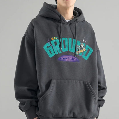 Herbst Cartoon Astronaut Gedruckt Hoodies Für Männer Neue Hip Hop Mode Streetwear Mit Kapuze Sweatshirt Y2K Vintage Pullover Hoody