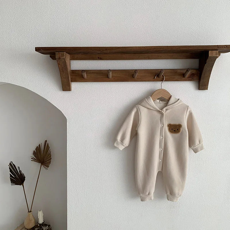 Kleinkind Overall mit Kapuze im Bären-Design für Neugeborene und Babys
