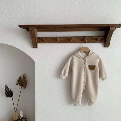 Kleinkind Overall mit Kapuze im Bären-Design für Neugeborene und Babys