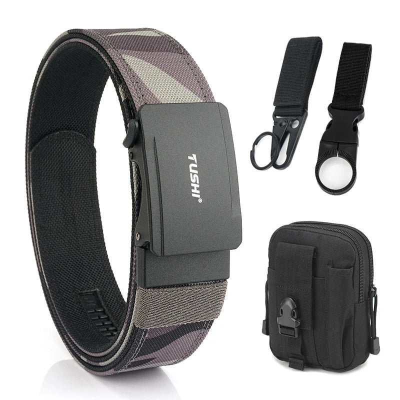 Herren-Gürtel aus Nylon mit Metall-Automatik-Schnalle für Outdoor IPSC Alltag und Freizeit