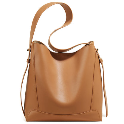 Damen Schultertasche aus Leder im klassischen Stil Große Tote für Büro
