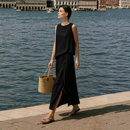 Elegantes Sommer Kleid Aus Leichtem Acetat Stoff Für Damen Mit Lockerem Schnitt