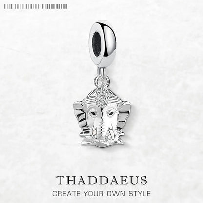 Damen-Charm-Anhänger Hindu Gott Ganesha Glück Vintage aus Sterlingsilber