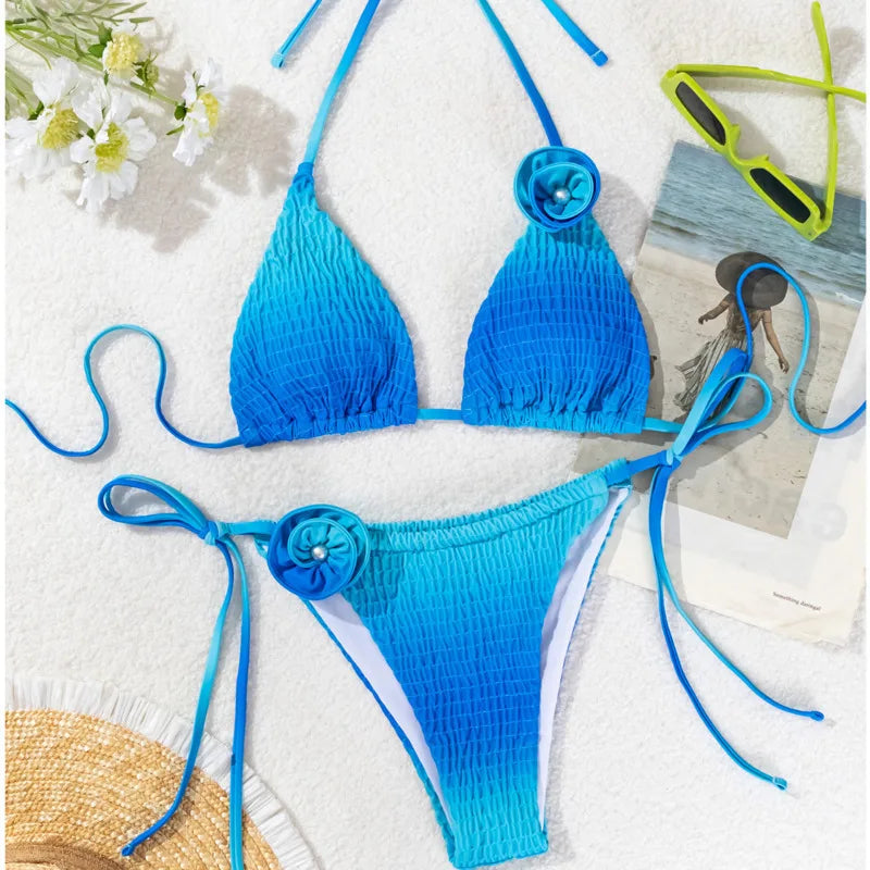 Sexy Bikini-Set mit Push-up-Effekt und brasilianischem Schnitt – ideal für Strand und Pool