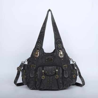 Damen-Schultertasche aus PU-Leder großes Fassungsvermögen ideal für Alltag und Reisen