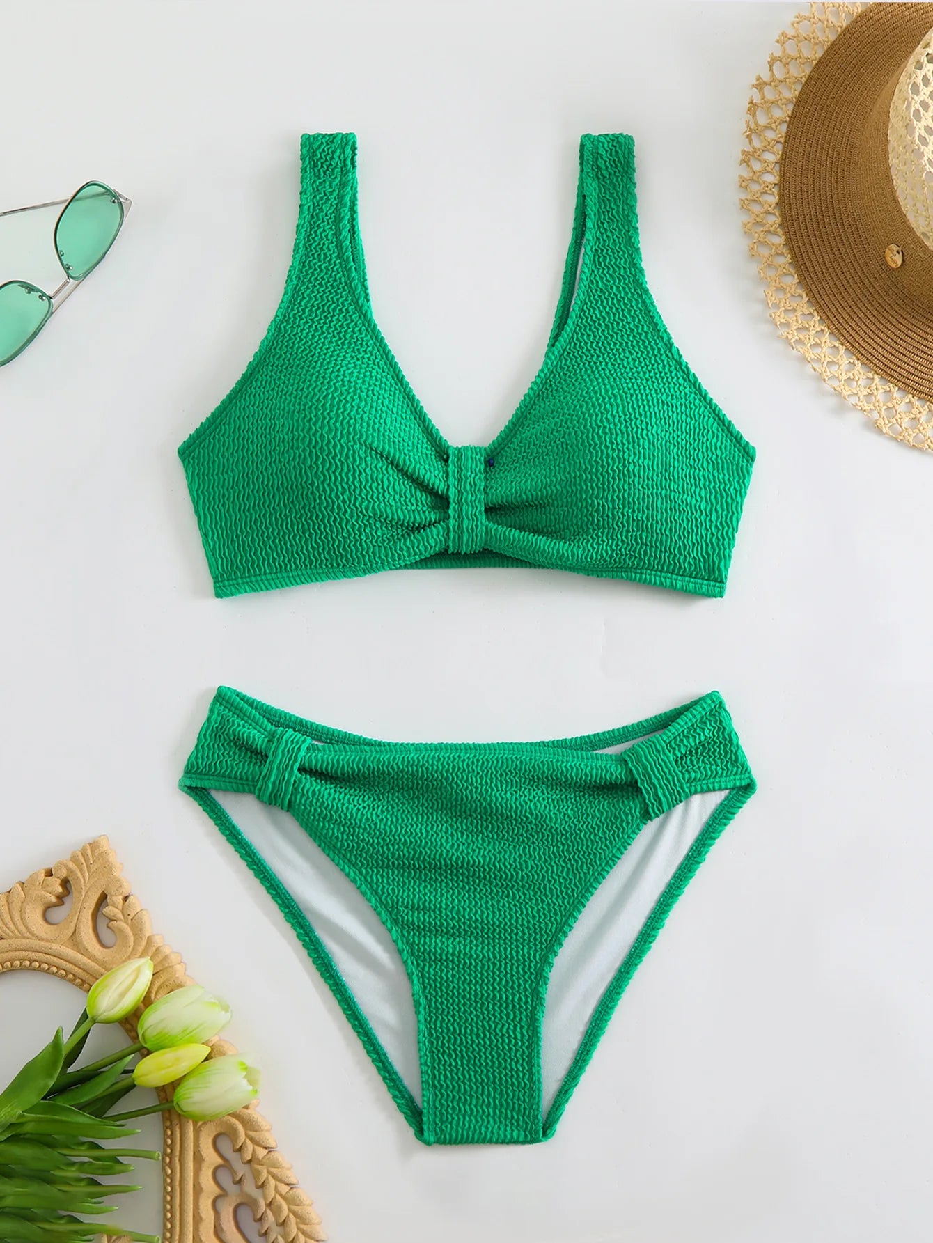 Braunes Bikini-Set mit Push-up-Effekt – verführerische Bademode für Strand und Pool