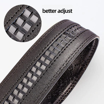 Herren Leder-Gürtelriemen ohne Schnalle 3,5 cm Rindsleder Casual Business