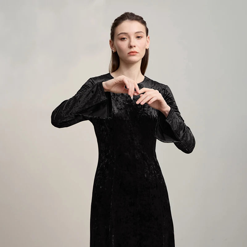 Bequemes Langarm Strickkleid Damen Elegantes Schlank Mode