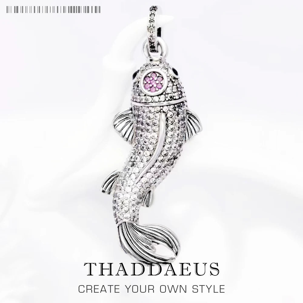 Damen-Charm-Anhaenger Koi-Fisch Glueck aus Sterlingsilber