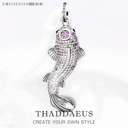 Damen-Charm-Anhaenger Koi-Fisch Glueck aus Sterlingsilber
