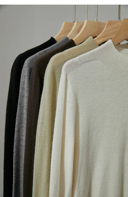 Damen V-Ausschnitt Pullover 100 % Wolle Basic Herbst-Winter