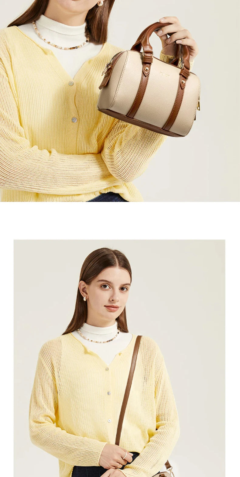 Damen Crossbody-Handtasche aus PU Leder im Chic Stil mit Großem Fassungsvermögen