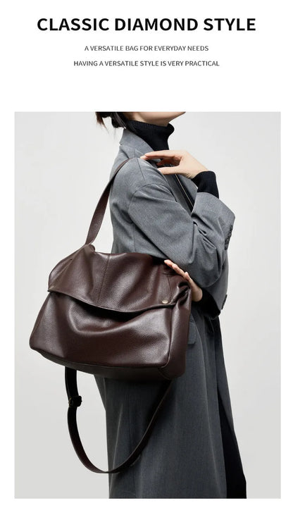 Damen Handtasche aus echtem Leder mit großer Kapazität