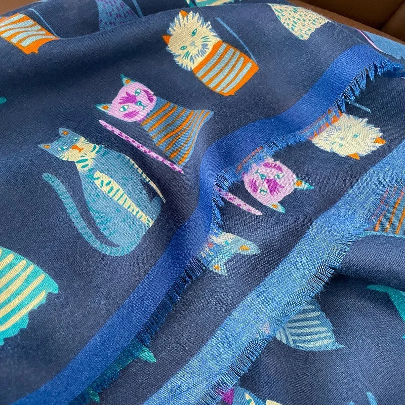 Damen Baumwollschal Tierprint Hijab weich Foulard Pashmina Bandana Kopftuch