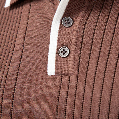 Premium Langarm Poloshirt Herren Knitterresistent Business