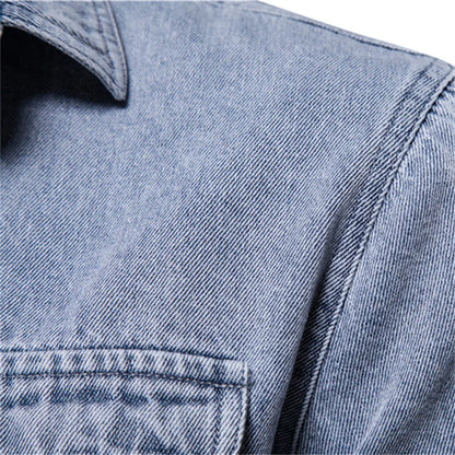 Herren Denim Shirts aus 100% Baumwolle mit Doppel Taschen für den Herbst