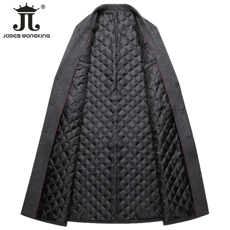 Wollmantel für Herren in Schwarz-Grau – Modern & elegant