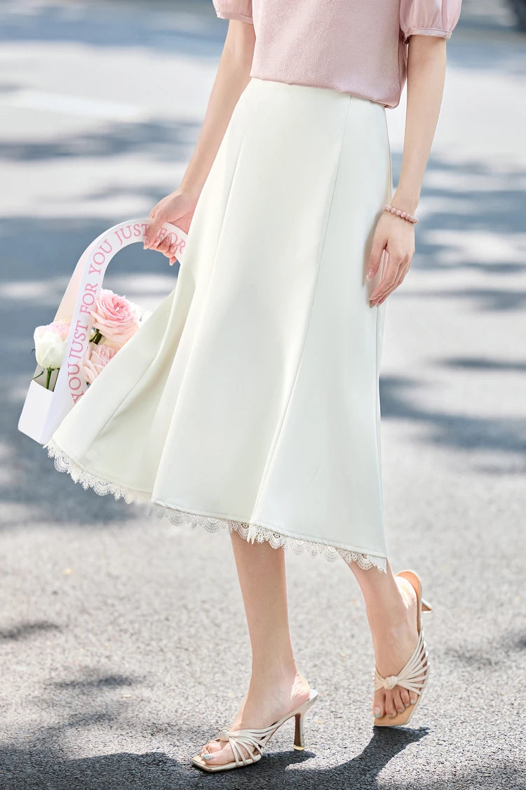 Damen Sommer Rock mit hoher Taille im eleganten Fischschwanz-Stil