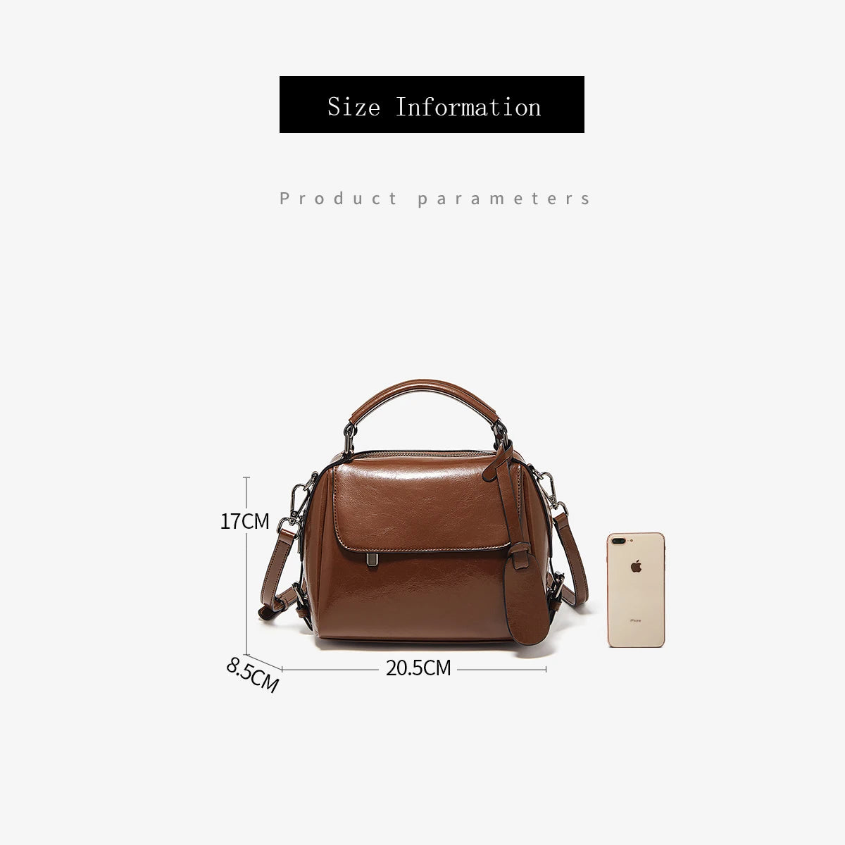 Damen Handtasche aus Spaltleder im Retro-Luxus-Design als Umhängetasche