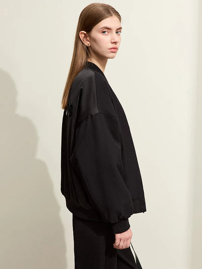 Damen Parka im sportlichen Stil mit Baseballkragen und Stickerei
