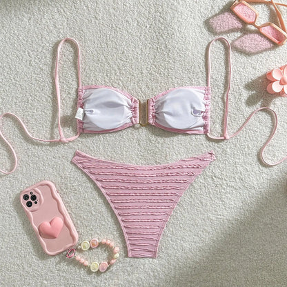 Gestreifter Bikini-Set für Damen – Sexy Bademode im brasilianischen Stil für Strand und Pool