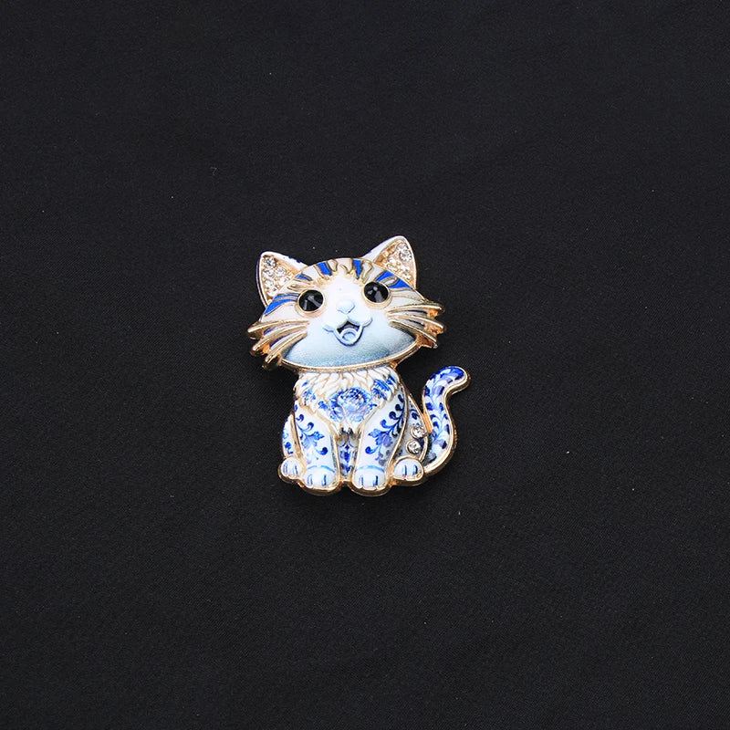Brosche Tier Emaille Strass Katze Hummer Vogel Fuchs Anstecknadel Damen