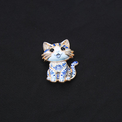 Brosche Tier Emaille Strass Katze Hummer Vogel Fuchs Anstecknadel Damen