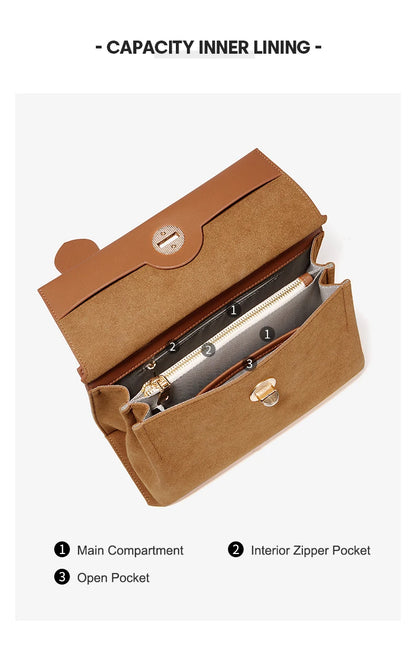 Damen Handtasche aus PU Leder im Minimalis Retro-Stil