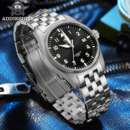 Herren Automatik-Taucheruhr 200m wasserdicht C3 Leuchtzeiger mechanisch