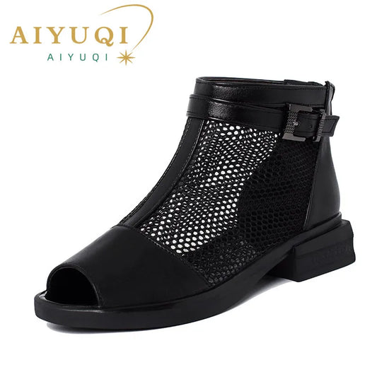 Damen Mesh Sandalen Hohle Offene Spitze 35-43