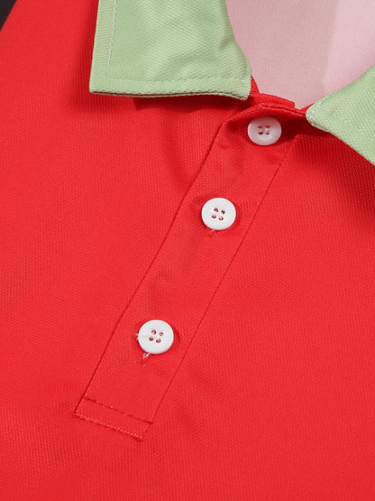 Sommerliches Polohemd mit Farbblock-Design und atmungsaktivem, bequemem Kurzarm – ideal für legere Anlässe
