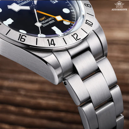 Herren-GMT-Taucheruhr mit Swiss-Ronda-Werk und Bubble-Glas