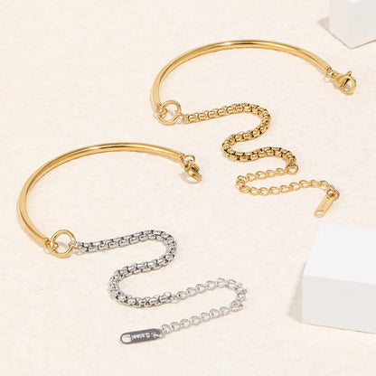Damen-Armband mit Kastenkette und Stabglieder aus Edelstahl