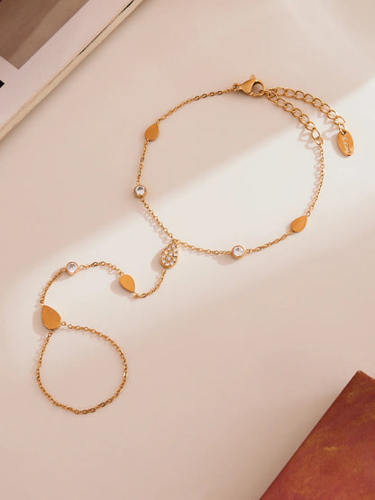 Damen-Charm-Armband mit 5A-Zirkonia aus Edelstahl