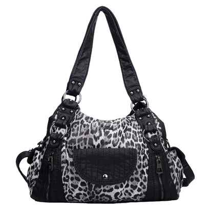 Damen-Hobo-Tasche aus Vintage-Leder mit verstellbarem Tragegurt und Mehrfachtaschen