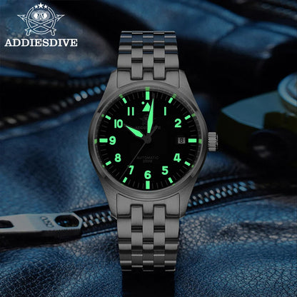 AD2519 Herren Klassik-Automatikuhr 200m 316L Edelstahl C3 Leuchtzeiger Vintage