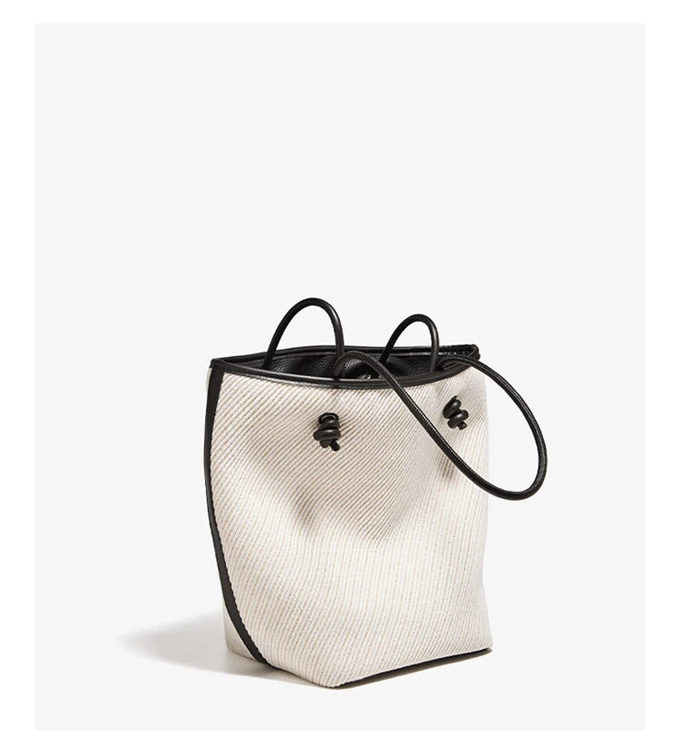 Damen Schultertasche aus Stoff im Bucket-Stil Casual Große Tasche