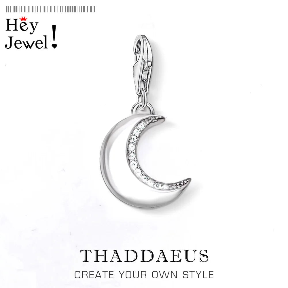 Damen-Charm-Anhänger Mond Statement Schutz aus Sterlingsilber