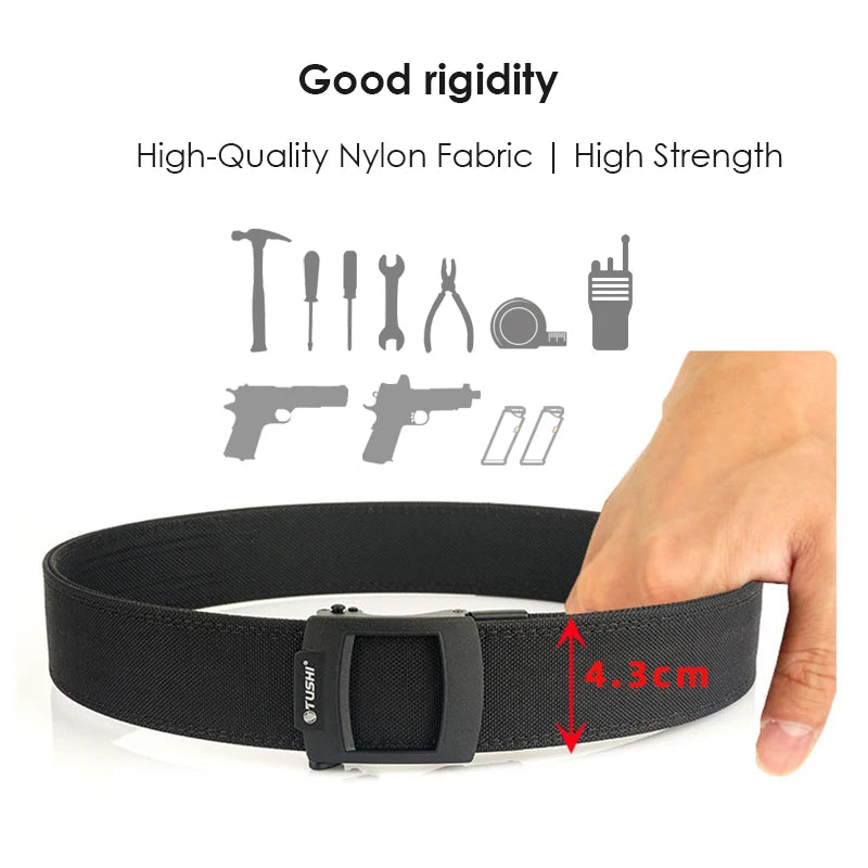 Herren-Taktischer Nylon-Gürtel Verstellbar mit Automatik-Schnalle 4,3 cm Breite Alltagsseinsatz