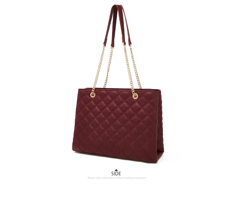 Damen Schultertasche mit gestepptem Design