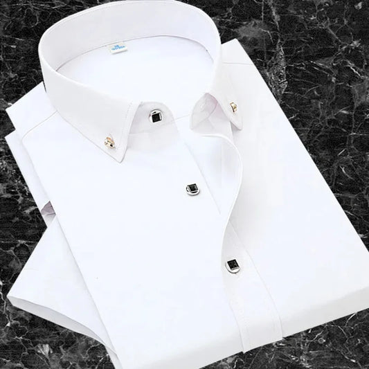 Herren Business Oxford-Hemd mit Reißverschluss-Design – Slim Fit für alle Jahreszeiten