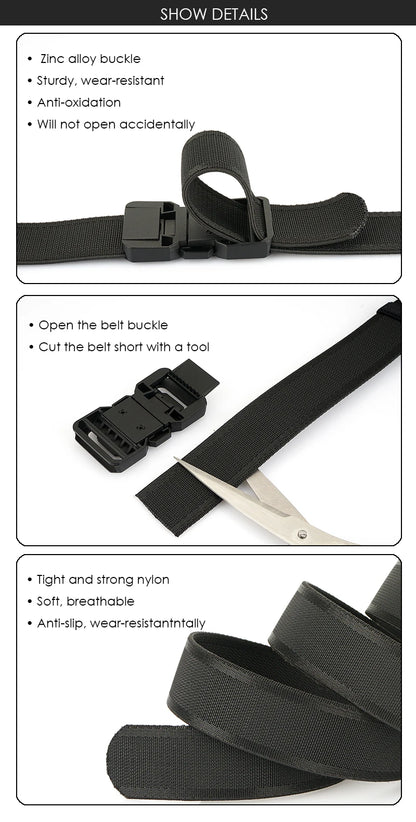 Herren-Gürtel aus Nylon mit Schnellverschluss, elastisch und verstellbar, robuster Outdoor-Alltagsbegleiter