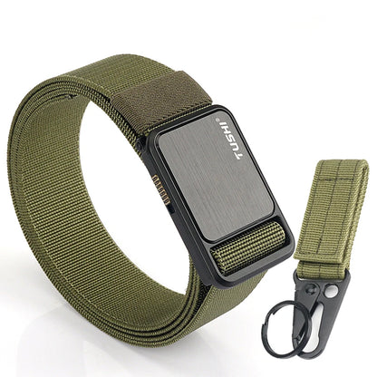 Herren-Gürtel Elastisch 35 mm Breite Mit Steck-Schnalle Für Outdoor-Aktivitäten Camping