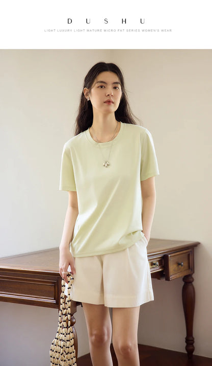 Lässiges Damen-T-Shirt in Übergröße mit Rundhalsausschnitt und kurzem Ärmel – bedrucktes, luftiges Design für den Sommer